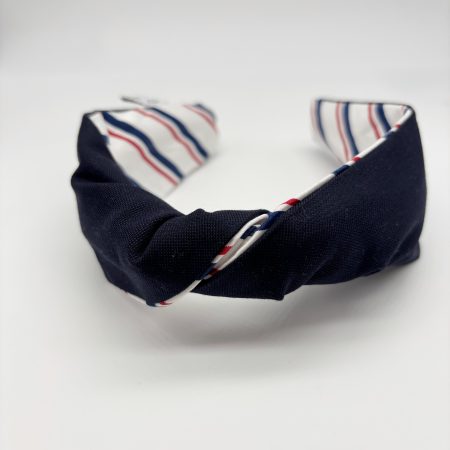 Cerchietto twist blu a righe
