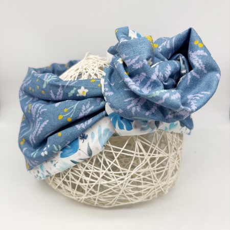 Turbante denim e fiori