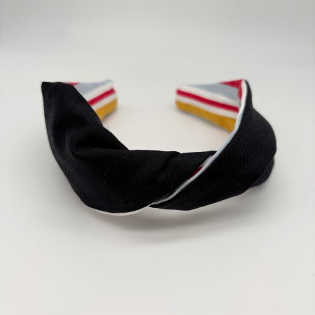 Cerchietto twist nero a righe