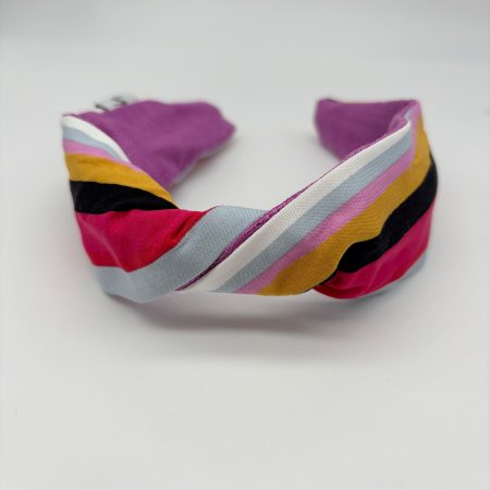 Cerchietto twist fucsia a righe