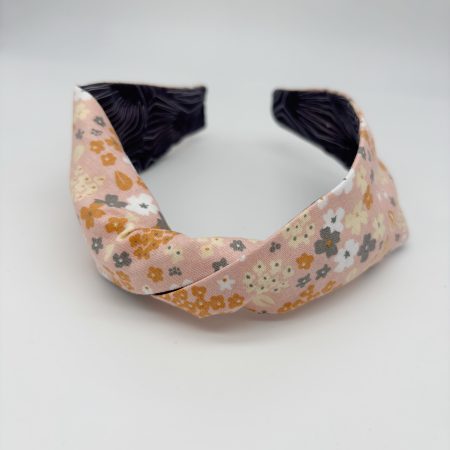 Cerchietto twist fiorellini rosa