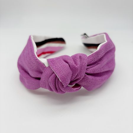 Cerchietto fucsia a righe nodo