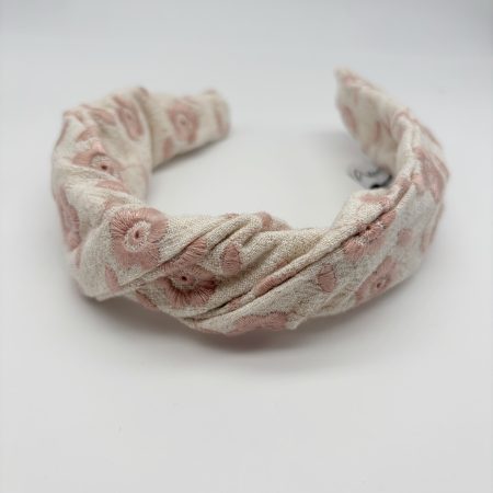 Cerchietto twist a rilievo rosa