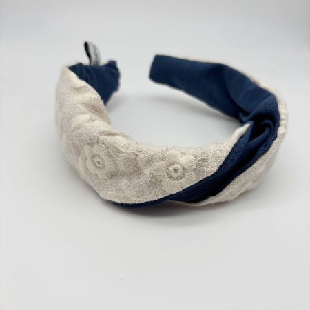 Cerchietto twist a rilievo blu
