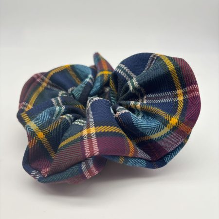Scrunchie tartan blu