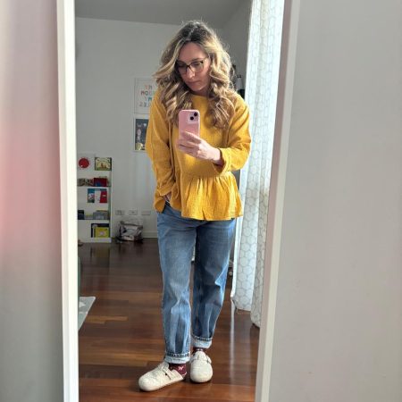 La blusa Mussola a pois (modello Gabry)