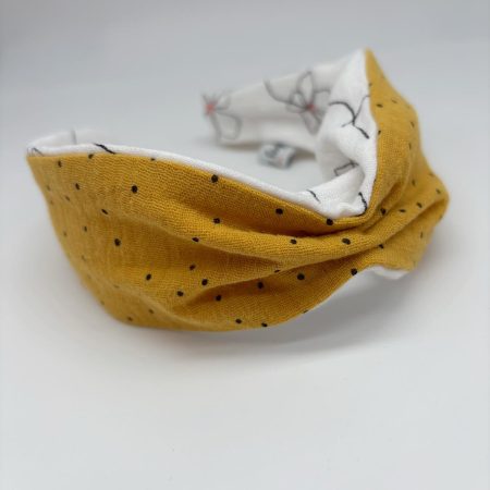 Cerchietto mussola pois a farfalla